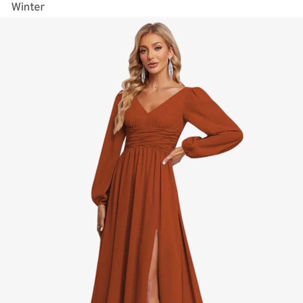Amazon Rust Maxi Dress with Slit